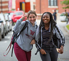 Students on campus. Link to Life Stage Gift Planner Under Age 45 Situations.